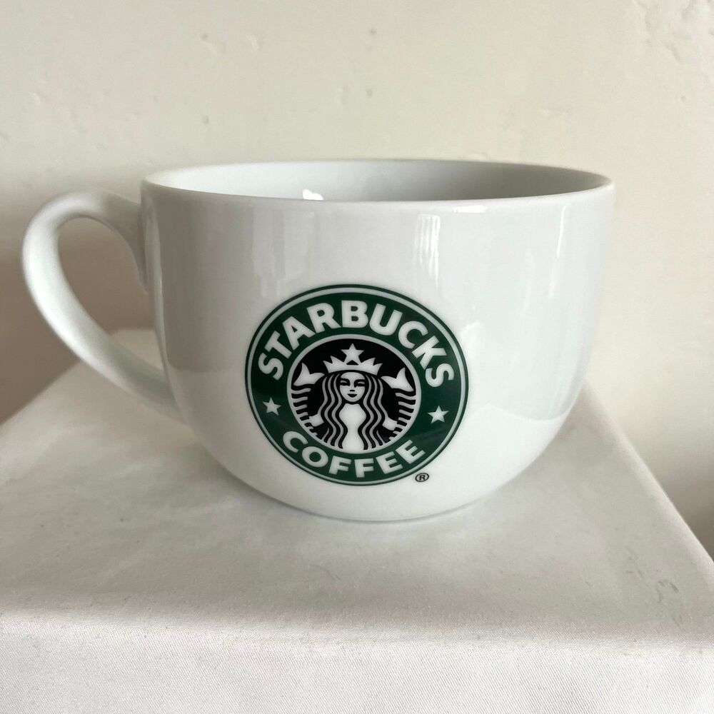 Starbucks Oversized 20 oz Mug 2006 White Coffee Cup Green Mermaid Logo Latte